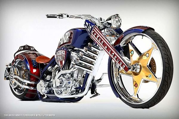 Paul Jr. Designs Geico Military Tribute Bike