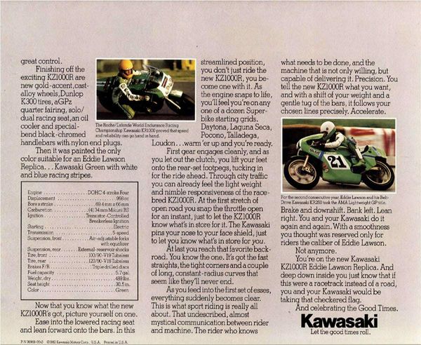 Kawasaki Z 1000R-II Edie Lawson Replica
