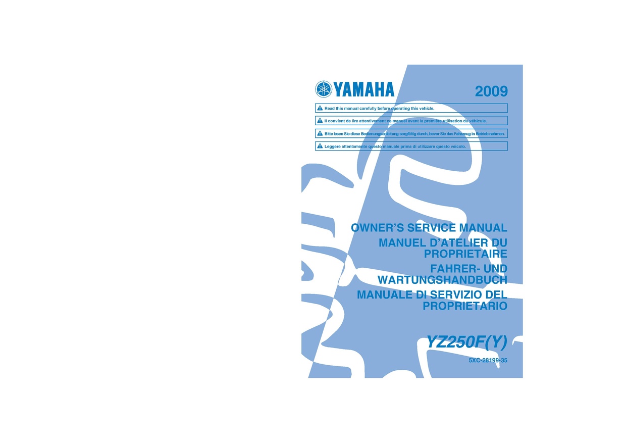 File:2009 Yamaha YZ250F Y Owners Service Manual.pdf