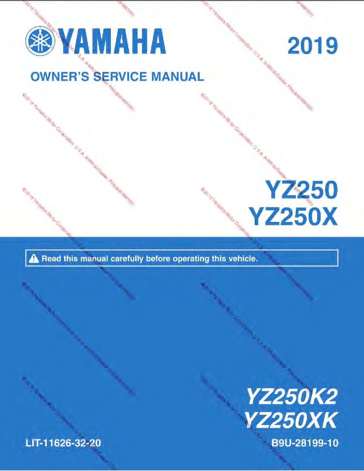 File:Yamaha YZ250 2019 Service Manual.pdf