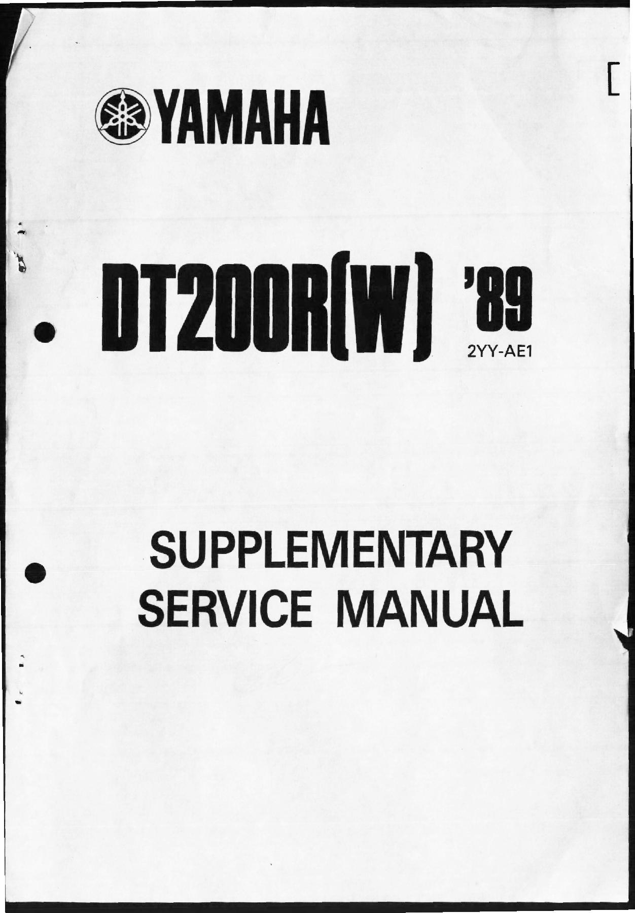 File:Yamaha DT200R W 1989 Service Manual Supplement.pdf - CycleChaos