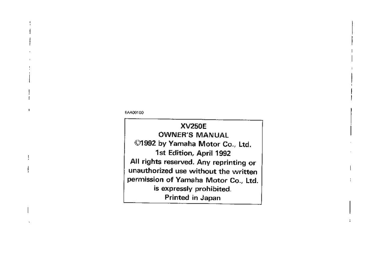 File:1993 Yamah XV250 E Owners Manual.pdf