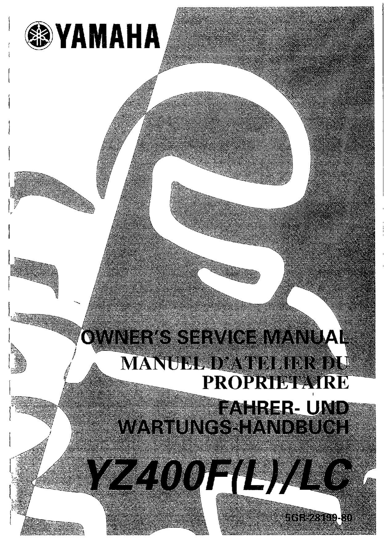File:1999 Yamaha YZ400 (L) (LC) Owners Service Manual.pdf - CycleChaos
