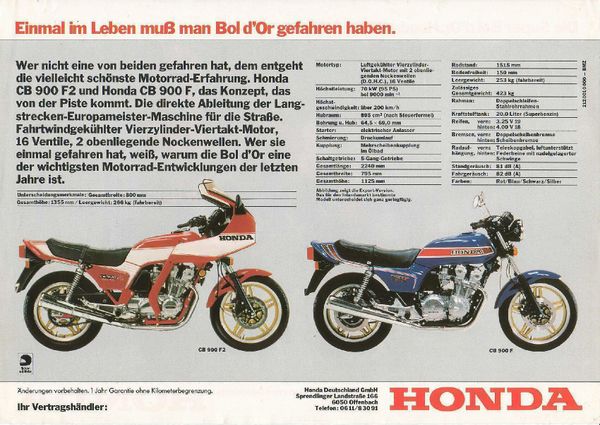Honda CB 900F2B Bol D'or