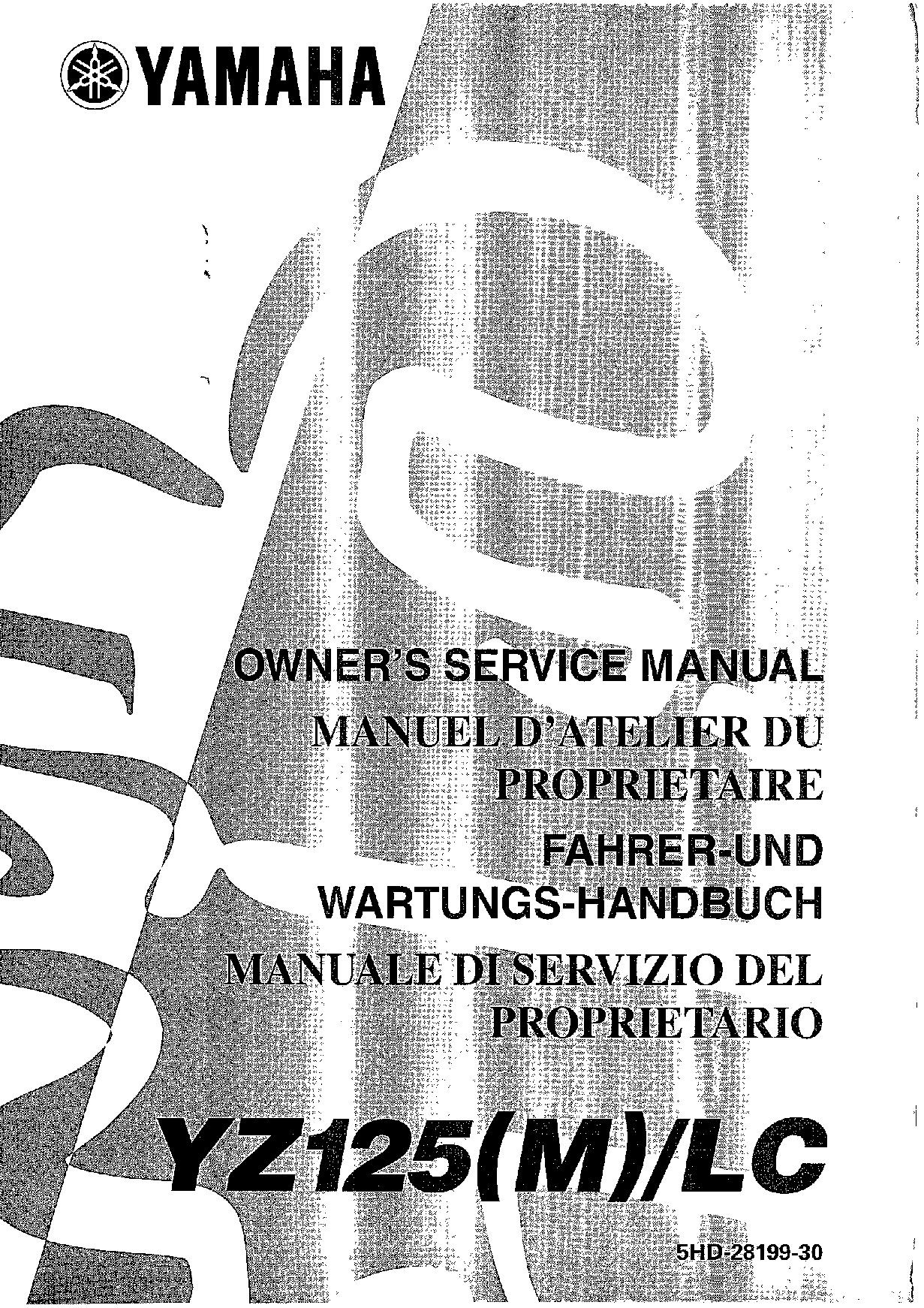 File:2000 Yamaha YZ125 (M) LC Owners Service Manual.pdf - CycleChaos