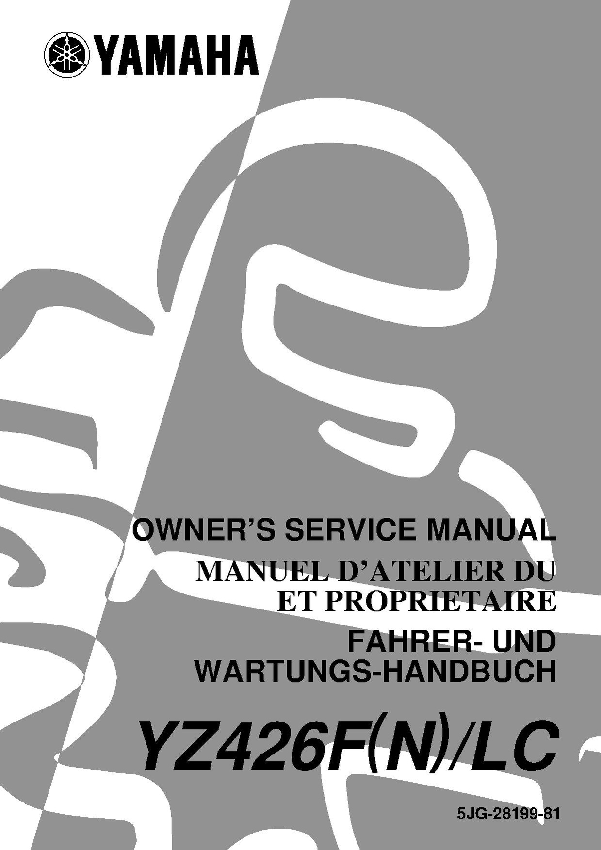 File:2001 Yamaha YZ426F (N) LC Owners Service Manual.pdf - CycleChaos