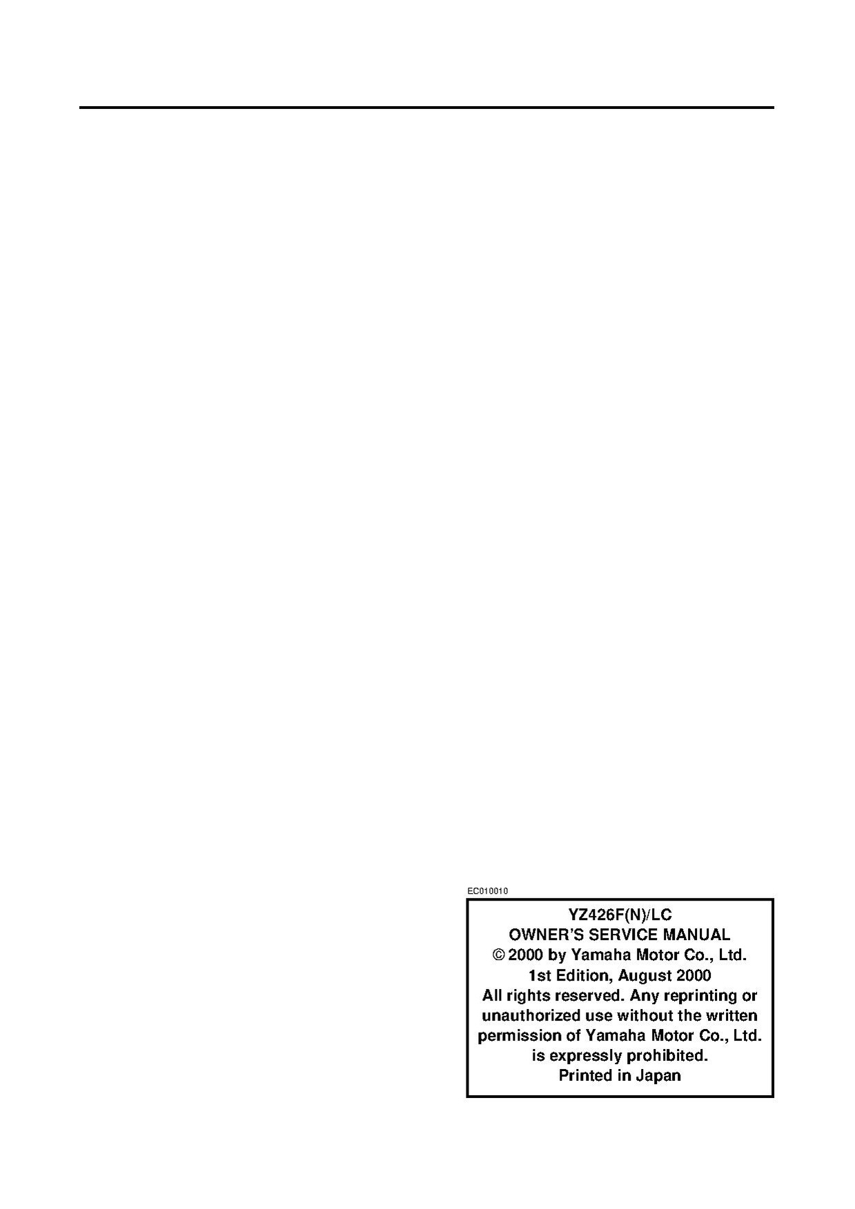 File:2001 Yamaha YZ426F (N) LC Owners Service Manual.pdf