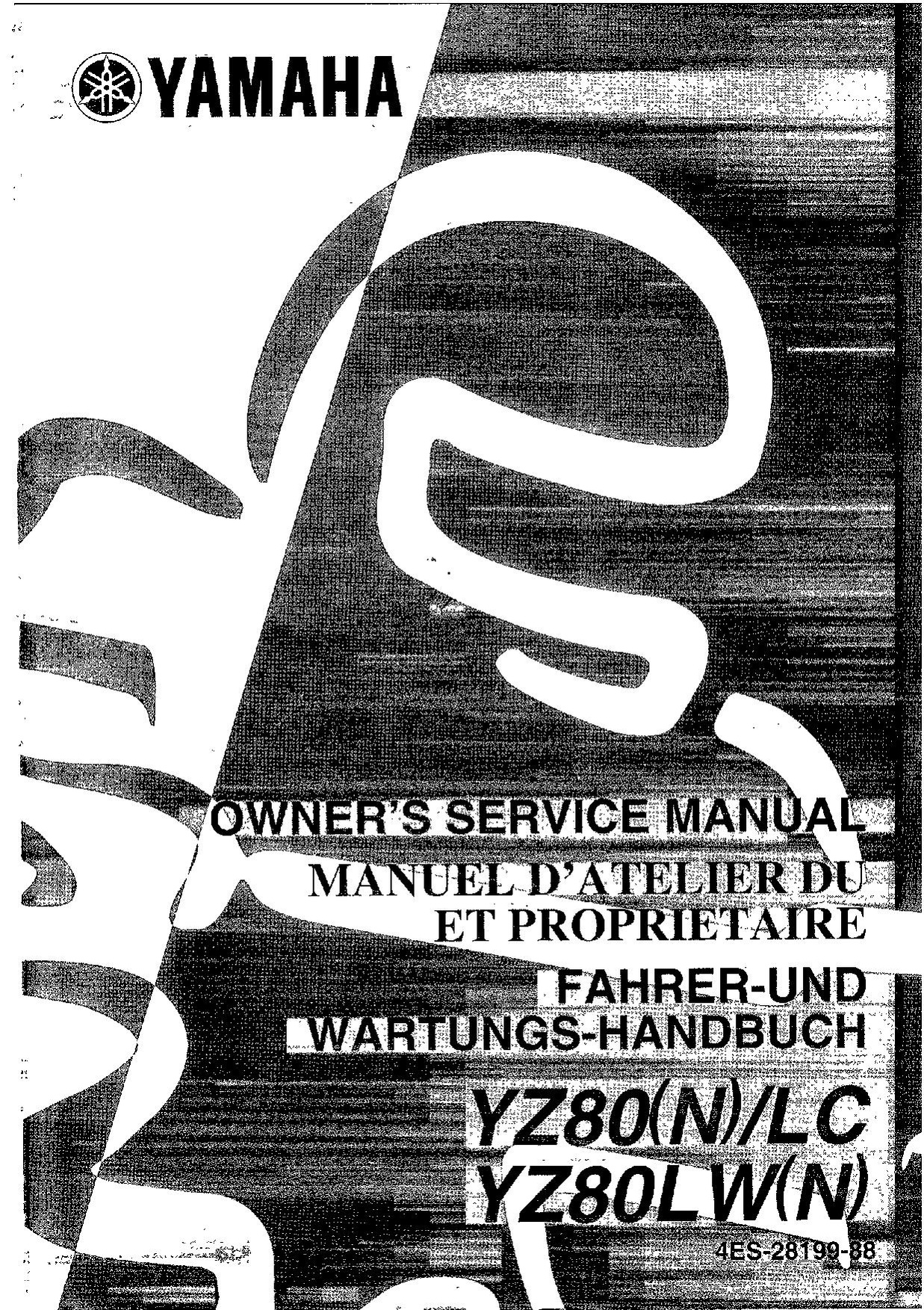 Yamaha Factory Owner's Service Manual 2001 YZ80N1 LIT11626-14-26