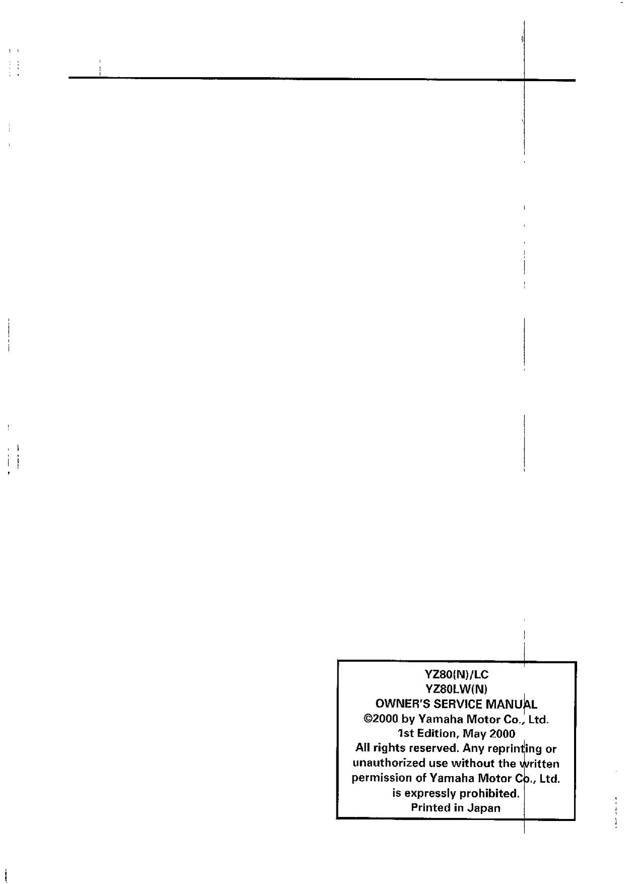 File:2001 Yamaha YZ80 (N) LC or LW (N) Owners Service Manual.pdf