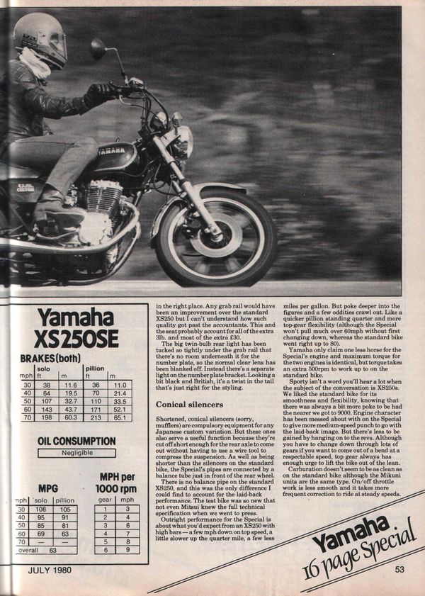 Yamaha XS250 Special