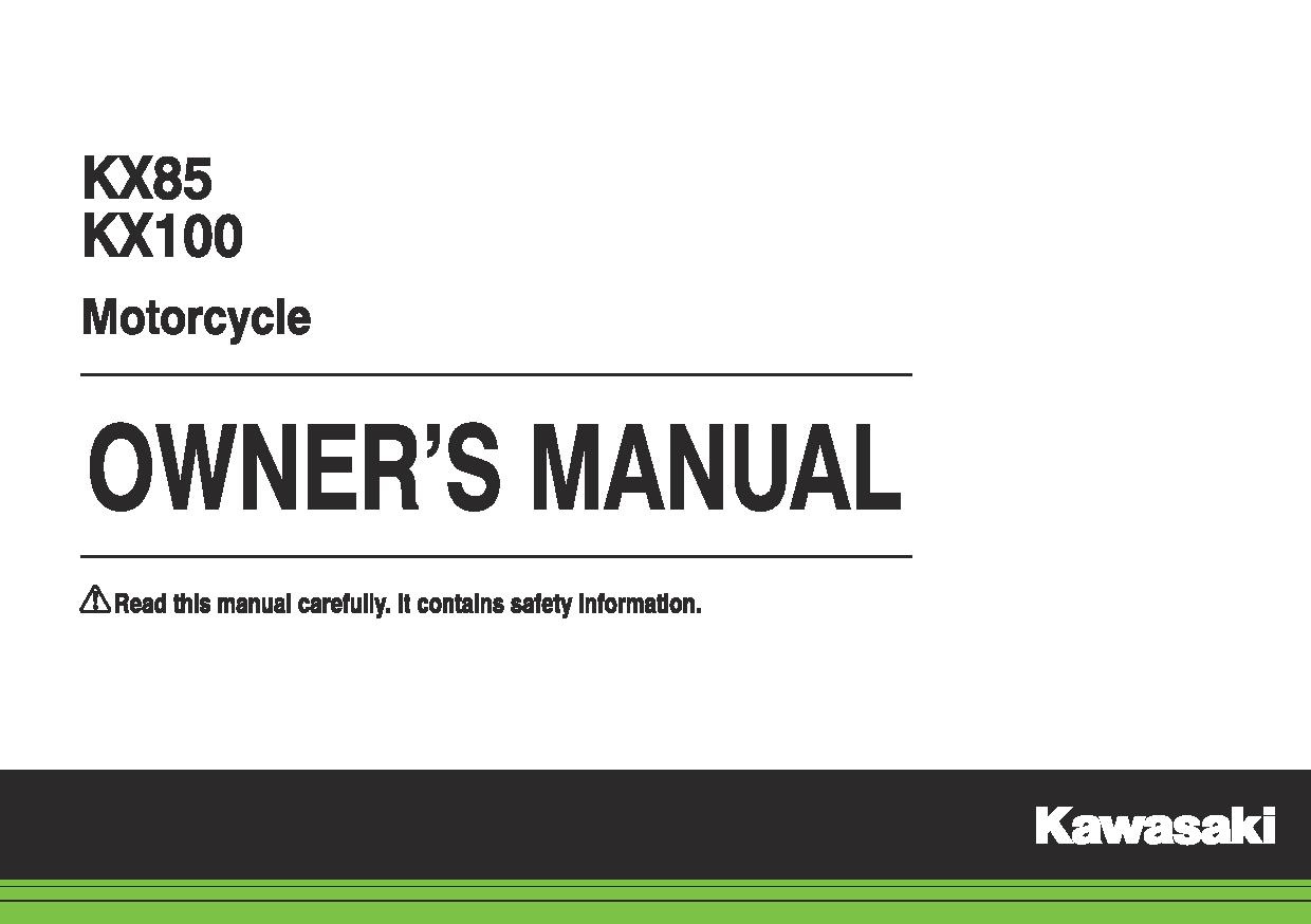 File:2015 Kawasaki KX85, KX100 owners manual.pdf