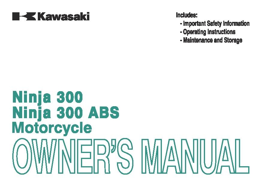File:2013 Kawasaki Ninja 300 ABS owners manual.pdf