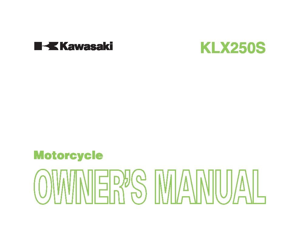 File:2009 Kawasaki KLX250S owners manual.pdf