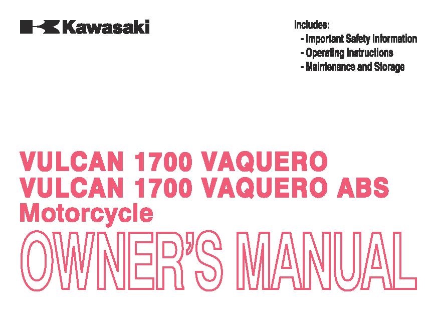 File:2013 Kawasaki Vulcan 1700 Vaquero ABS owners manual.pdf
