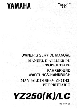 1998 Yamaha YZ250 KLC Owners Service Manual.pdf