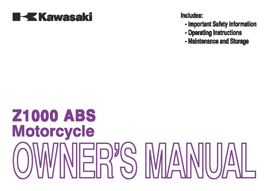 File:2013 Kawasaki Z1000 ABS owners.pdf