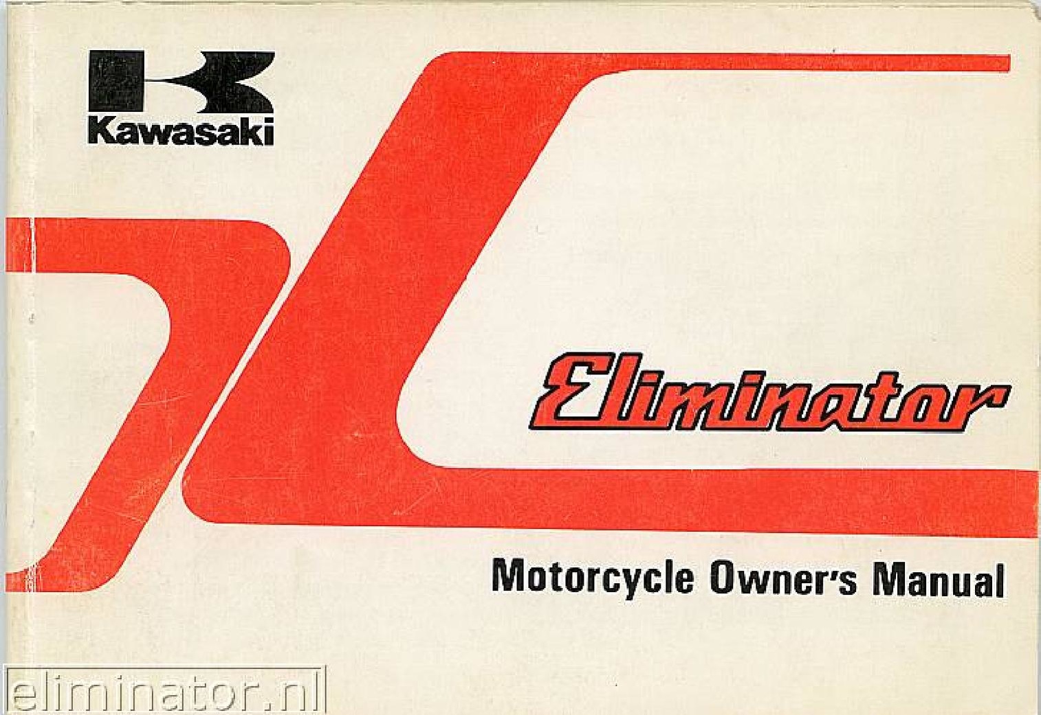 1984 Kawasaki ZL900A Eliminator owners manual