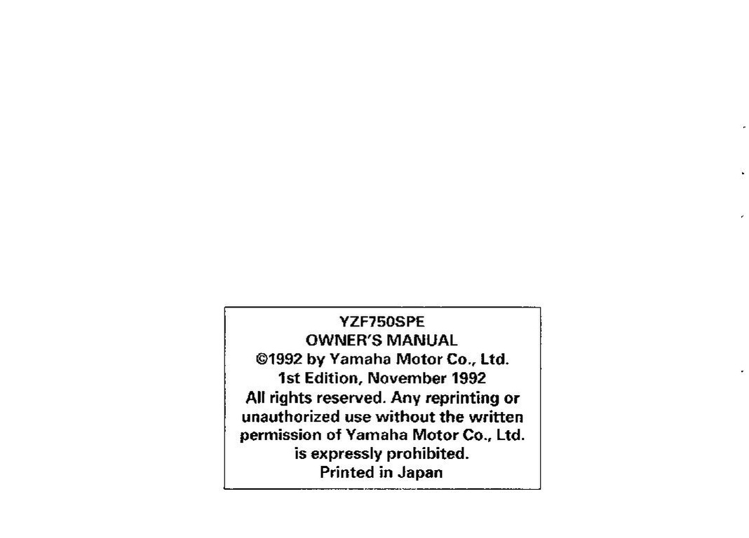 File:1993 Yamaha YZF750SPE owners manual.pdf