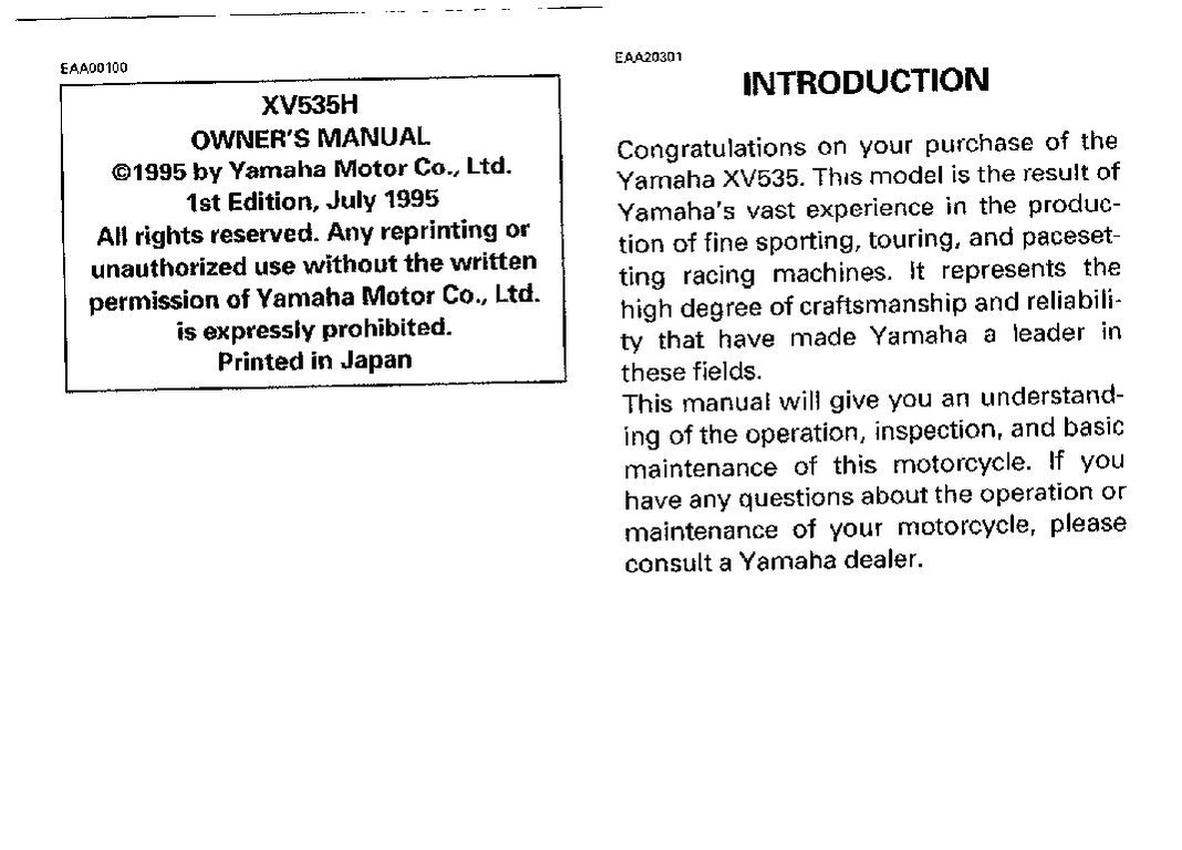 File:1996 Yamaha XV535 H Owners Manual.pdf