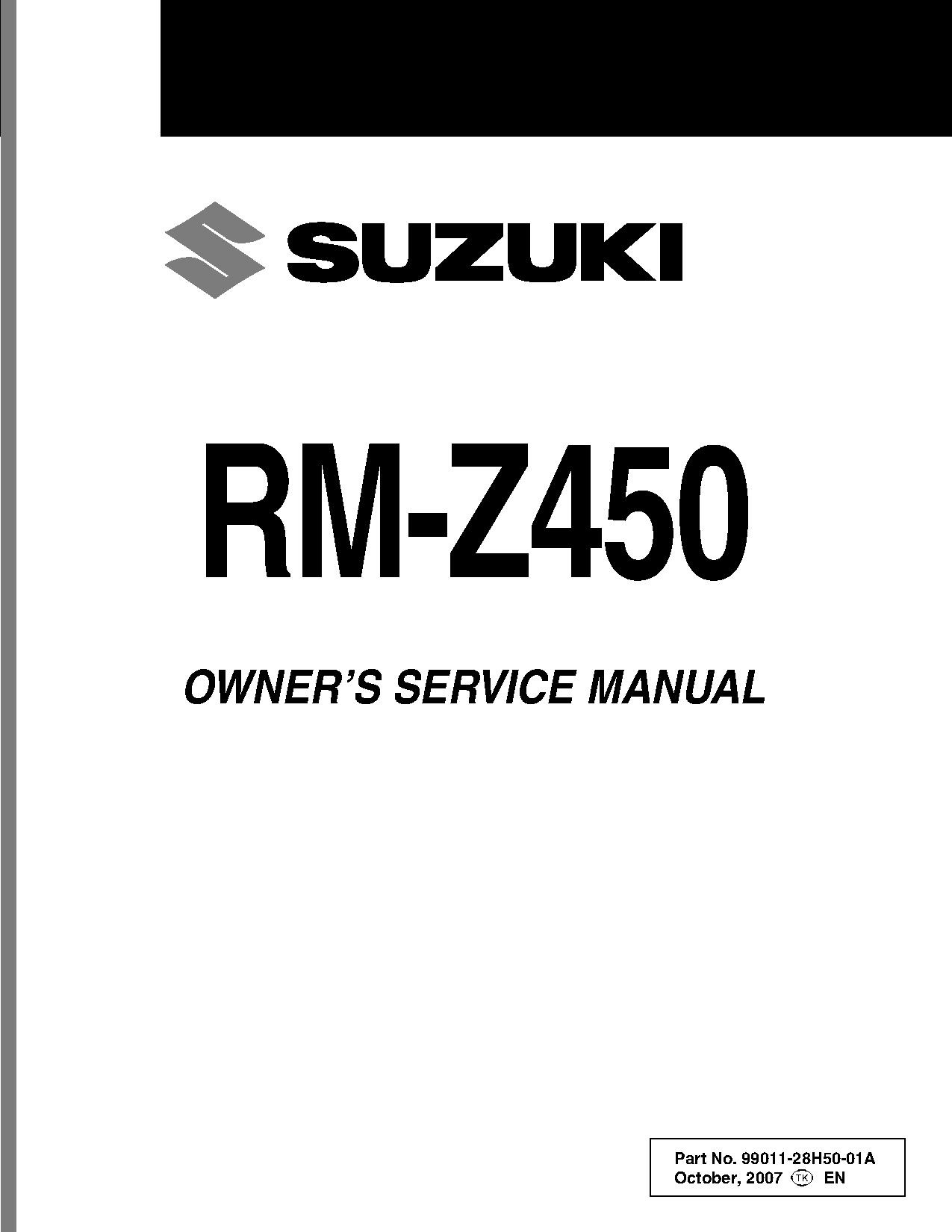 File:Suzuki RM-Z450 K8 Owners Service Manual.pdf