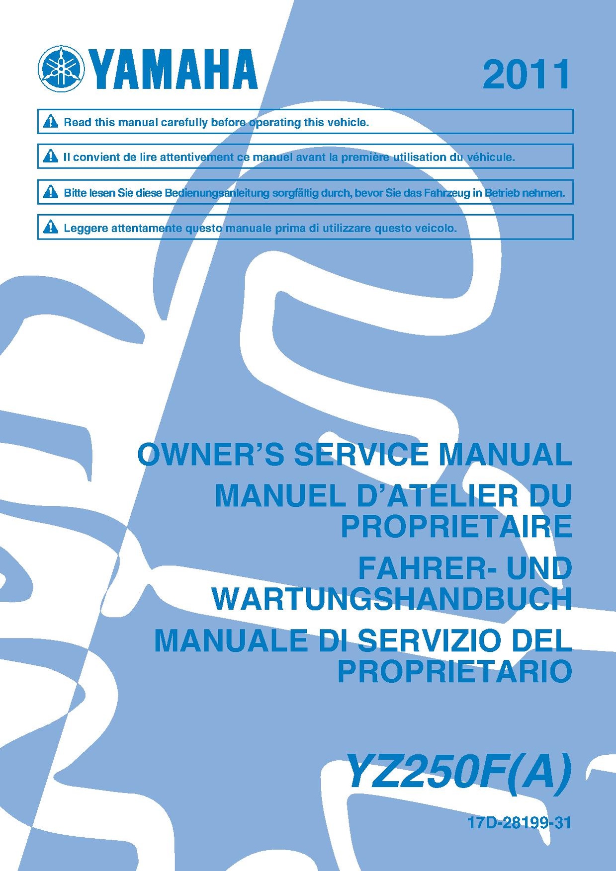 File:2011 Yamaha YZ250F A Owners Service Manual.pdf
