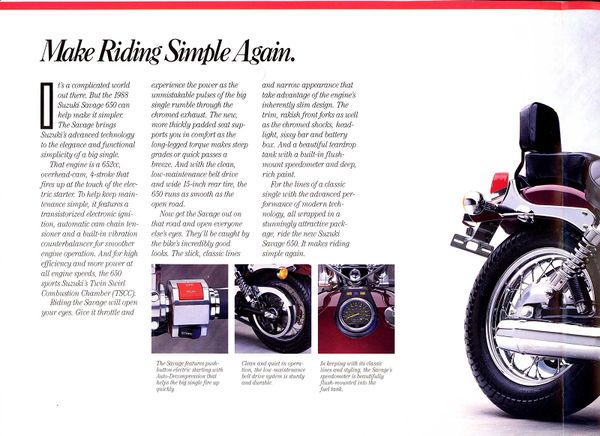1988 Suzuki LS650 Savage Brochure Page 2