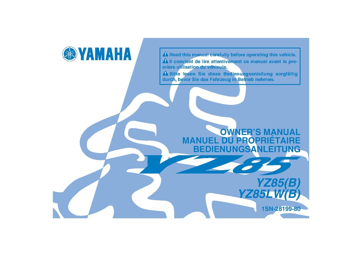 File:2012 Yamaha YZ85 Owners Manual.pdf