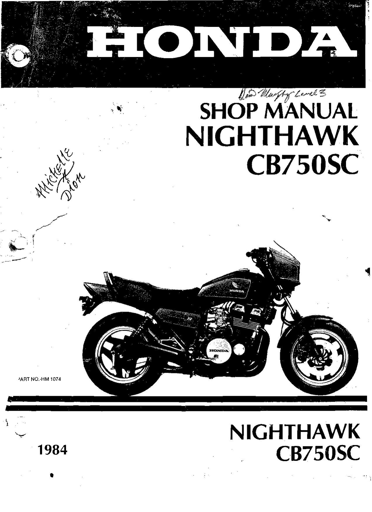 FileHonda CB750SC Nighthawk 1984 Service Manual.pdf CycleChaos