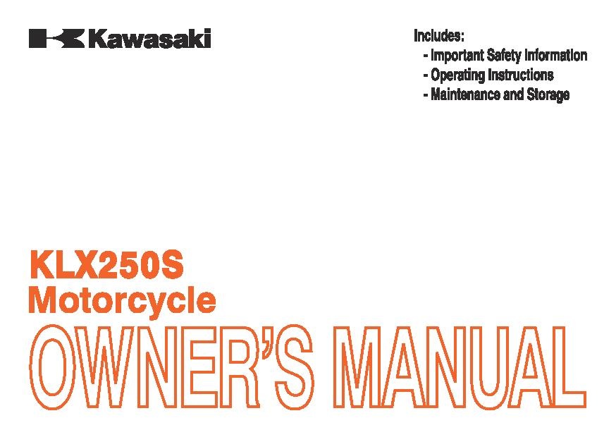 File:2014 Kawasaki KLX250S owners manual.pdf