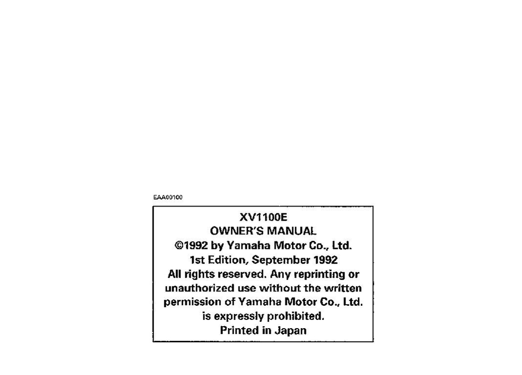 File:1993 Yamaha XV1100 E Owners Manual.pdf