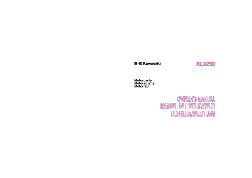 File:2011 Kawasaki KLX250 owners manual.pdf