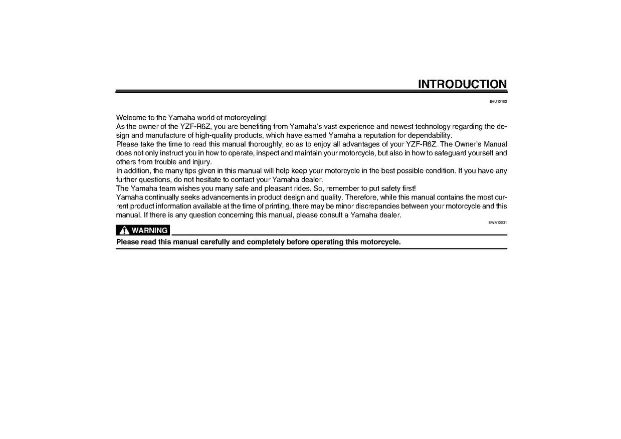 File:2010 Yamaha YZF-R6 Z Owners Manual.pdf