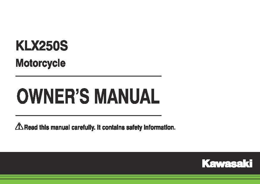 File:2015 Kawasaki KLX250S owners manual.pdf