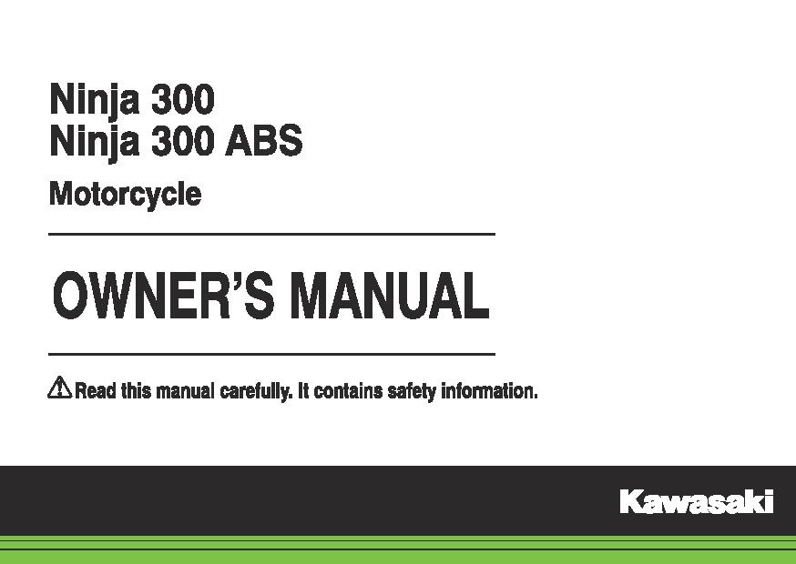 File:2015 Kawasaki Ninja 300 ABS owners manual.pdf