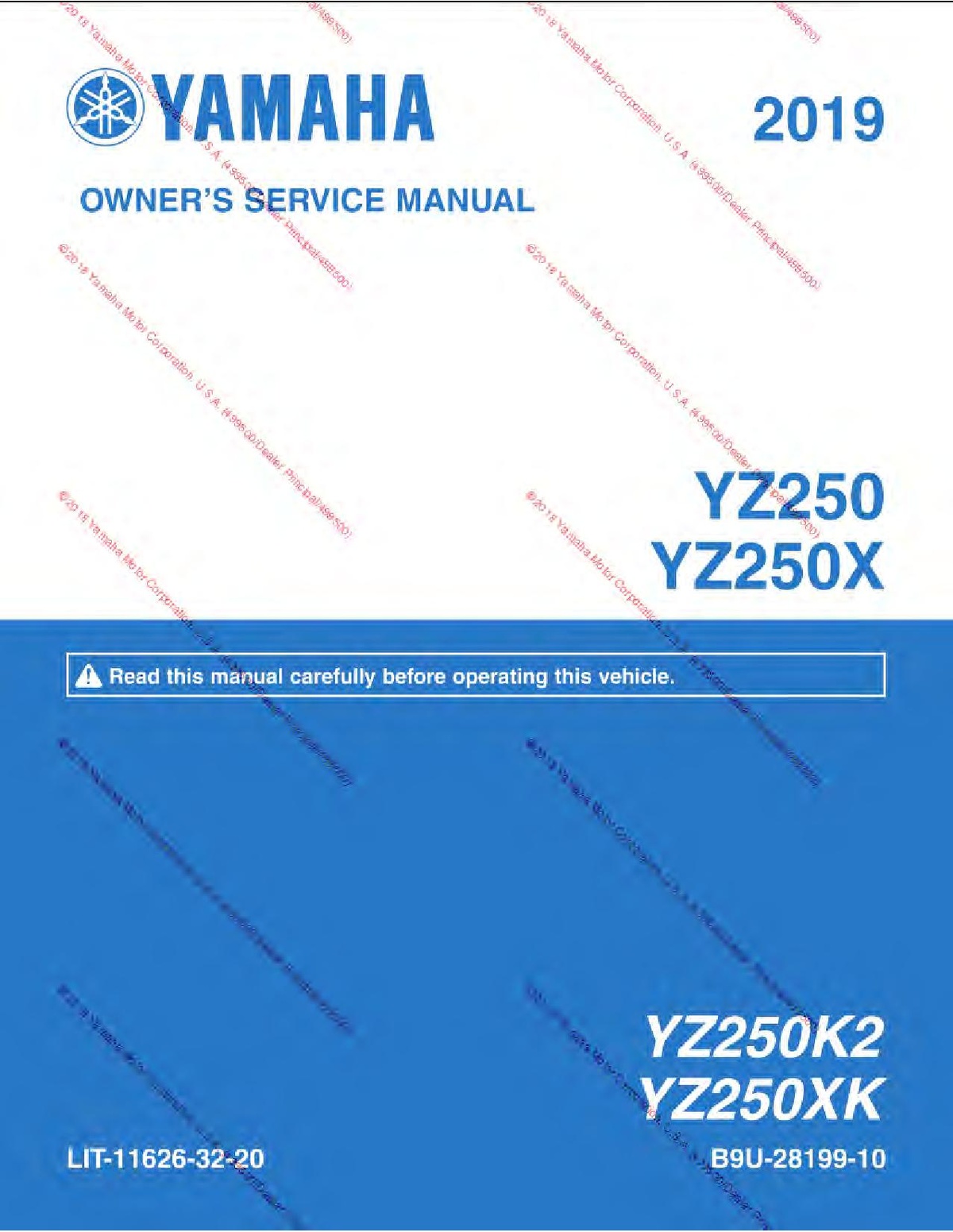 File:Yamaha YZ250 2019 Service Manual.pdf - CycleChaos