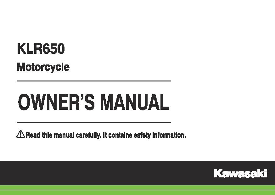 File:2015 Kawasaki KLR650 owners.pdf