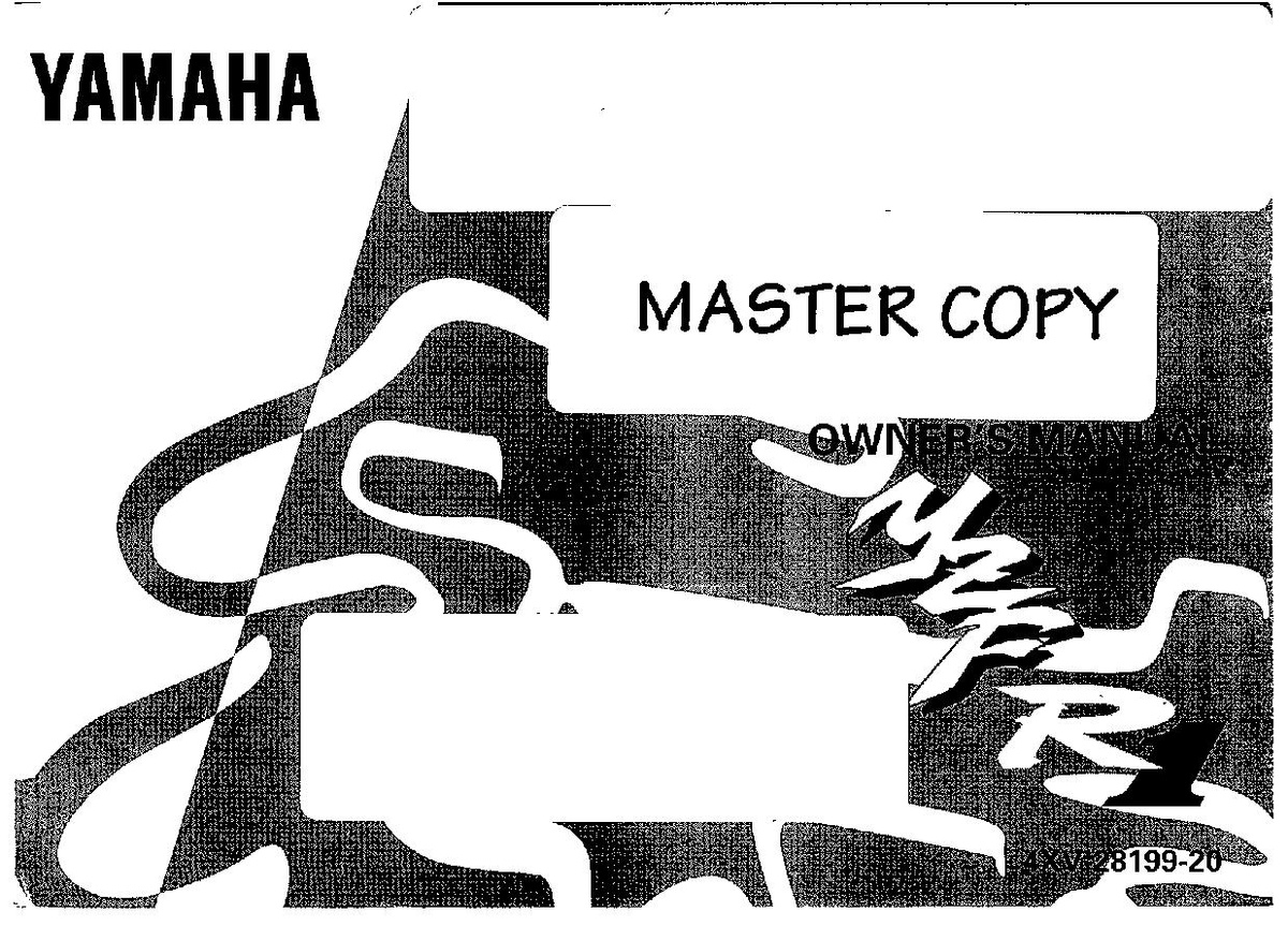 File:1999 Yamaha YZF-R1 K Owners Manual.pdf - CycleChaos