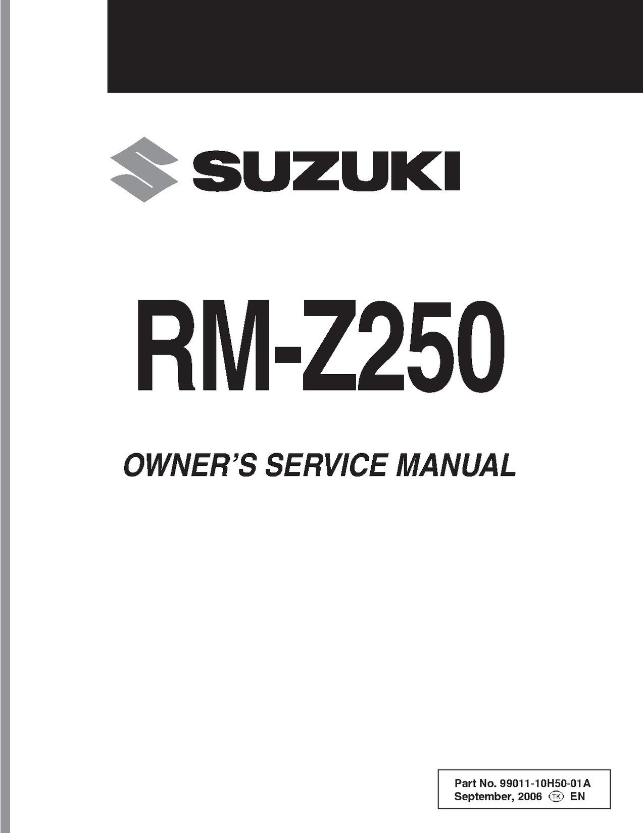 File:Suzuki RM-Z250 K7 Owners Service Manual.pdf